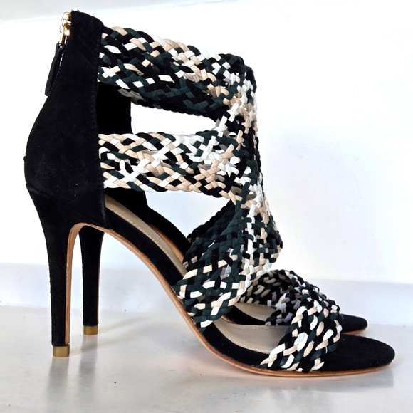 SANDRO NWT AGATE STILETTOS BRAIDED LEATHER SZ 38 - Picture 1 of 9